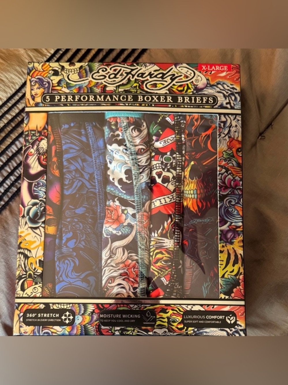 Ed Hardy Vibrant Boxer Briefs Collection, 5 Briefs, NEW, $68 Retail